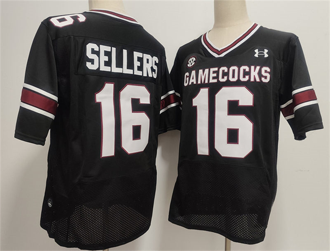 Men's Black South Carolina Fighting Gamecocks #16 LaNorris Sellers Stitched Jersey